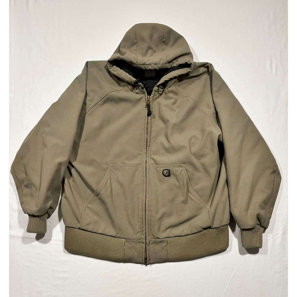 Carhartt Active Jacket Mens XL Nylon Quilted Lined Hooded Work Coat